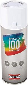 AREXONS Smalto 100% Acrilico Smalto Spray Bianco Opaco 400 ml, Vernice Spray Universale, Smalto Acrilico Resine di Alta Qualità, Essiccazione Rapida, Bomboletta Spray, Uso Facile, Senza Ammoniaca