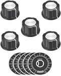 uxcell Plastic Potentiometer Rotary Knob 6mm Insert Shaft with 40mm 0-100 Dial Face Plate 5pcs