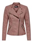 ONLY Women's ONLAVA Faux Leather Biker OTW NOOS Jacket, Light Mahogany, 36