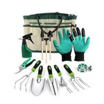 MOXTOYU 13PCS Garden Tool Set with Holders, Stainless Steel Garden Tool Set, Hands Tool Set With Heavy Duty Tool Bag, Garden Tool Set for Men Women with Different Accessories, Gardening Gift for Women