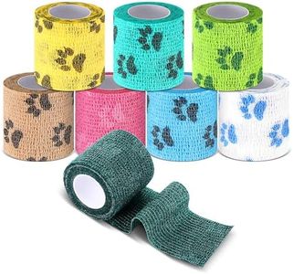 Threlaco 8 Rolls Pet Self Adhesive Bandage Wrap Bitter Vet Wrap Dog Bandage Pet Wrap Bandage Non Woven Tape for Dog Pet Cat Horses Birds Animals, 8 Colors