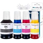 LCL GI21 GI-21 Ink Compatible with Canon GI-21 GI21 Refill Ink Bottles Work for Canon PIXMA G3260 G3270 G2260 G2270 G1220 G1230 G4270 Printers (4-Pack, Black/Cyan/Magenta/Yellow)