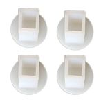 Cradle Rubber Leg Silicon for Square Pipe 1 Inch Set of 4 (White)