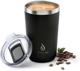 Ideus 20 oz Tumbler, Travel Coffee Mug with Splash Proof Sliding Lid, Double Wall Stainless Steel Vacuum Insulated Coffee Mug for Home and Office, Keep Beverages Hot or Cold, Black