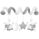 Promise Babe Hanging Car Seat Toys,Infant Stroller Toys for Car Seat Stroller Mobile Crib Bar with Bell,Baby Activity Spiral Plush Toys Best Gift for Boys and Girls,Spiral Activity Toy