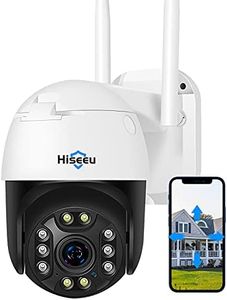 【5X Optical Zoom,2K】Hiseeu Pan/Tilt/Zoom Security Camera,3 Megapixels Outdoor WiFi Surveillance Camera,Floodlights Full Color Night Vision,Two Way Audio,IP66 Waterproof, Motion Detection