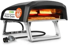 NutriChef Portable Outdoor Gas Pizza Oven - Includes Foldable Feet, Adjustable Heat Control Dial, Burner, Stone & Regulator Hose - Cooks 12" Pizza in 60 Seconds - 25.24'' x 16.14'' x 12.40'' IN