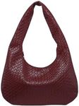 Floerns Women's Vintage Leather Tote Shoulder Handbag Top Handle Hobo Bag Burgundy Leather Solid One-Size