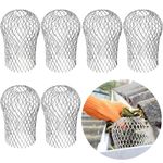 otuiaim Aluminum Alloy Gutter Guards [6-Pack] - Mesh Filter Strainer for Down Pipe Protection, Flexible Gutter Screen Covers Protectors for Downpipes, Moss, Muck, Mud, Balls and Other Debris