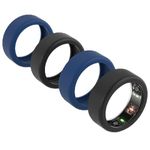 4-Pack Silicone Ring Cover Compatible with Oura Ring Gen 3/ULTRAHUMAN Ring AIR Protector, Anti-Scratch Elastic Case Finger Wrapper for Woking Out Women Men (Black*2+Blue*2, S for 5/6/7/8/9/10)