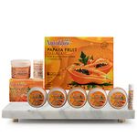 NutriGlow Papaya Fruit Facial Kit(250gm + 10ml) & Papaya Fruit Beach Cream(43gm) for Youthful Glow, Deep Exfoliation, All Skin Types, Pack of 2