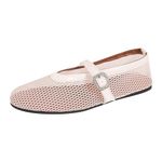 Women's Fashion Ballet Flats Pumps Mesh Buckle Lady Casual Leisure Shoes Classic Fashion Round Toe Fishnet Flats Buckle Strap Mary Jane Shoes Comfy Casual Office Daily Dress Ballerina Shoes