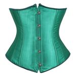 jutrisujo Underbust Corsets for Women Lace up Boned Brocade Waist Training Plus Size Green 7XL