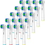 Replacement Toothbrush Heads Compatible with Oral B Braun, 20 Pcs Professional Electric Toothbrush Heads Brush Heads for Oral B Replacement Heads Refill Pro 500/1000/1500/3000/3757/5000/7000/7500/8000