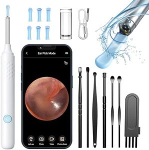 Linception Ear Cleaner,Ear Wax Removal Tool,Ear Cleaner with 1080P Camera and 6LED Lights,3.5mm Visual Ear Wax Removal Otoscope for iOS, Android (White)