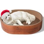 ComSaf Cat Scratcher Cardboard, Durable Cat Scratching Board, Oval Cat Scratch Bed, Recycle Cat Scratch Lounge Pad, Circle Kitty Scratcher Bowl for Furniture Protection, Scratching Mat for Claw Health