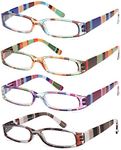 Gamma Ray Women's Reading Glasses - 4 Pairs Ladies Fashion Readers for Women