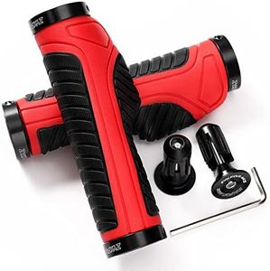 Bike Handlebar Grips, Non-Slip Ergonomic Design, Aluminum Double Lock-On, Compatible with MTB, BMX, Scooter, Urban Bikes