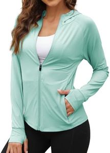 We1Fit Women's UPF 50+ Sun Protection Jacket Lightweight Athletic Zip Up Jacket Full Zip Long Sleeve Shirts