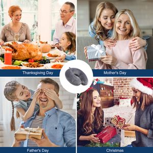 kierain Memory Foam Travel Pillow – Gray Neck Support Cushion