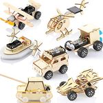 Chivao 7 in 1 Stem Kit 3D Car Puzzle Wooden Models Toys Wooden Mechanical Model Kits Educational DIY STEM Toys