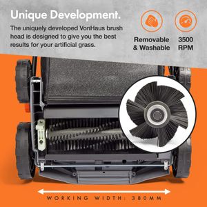 VonHaus 1800W Artificial Grass Brush – Electric Lawn Sweeper