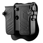 Double Magazine Pouch, Universal Mag Holsters Fit 9MM .40 .45 Caliber Single or Double Stack Magazines, Polymer OWB Belt Mag Holder with 360° Adjustable Paddle