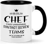 Joymaking Mug with Saying Ich bin stolzer Chef Einer wahnsinnig fantastischen Teams - Best Chef Gift Coffee Mug for Chef Birthday, Farewell Tea Cup