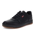 Levi's Mens Drive Lo Vegan Synthetic Leather Casual Lace Up Sneaker Shoe, Black/Gum, 9.5 UK