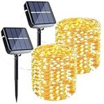 2-Pack Solar String Lights Outdoor 