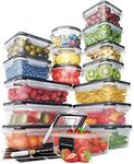 Chef's Path Leak-Proof Airtight Food Storage Containers (16 Pack)- Snap-On Lids - Kitchen and Pantry Organization - BPA-Free Plastic - Includes Chalkboard Labels and Marker