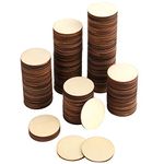 Foraineam 200 Pieces Wood Craft Circle Cutouts 2 Inch Round Natural Wooden Disc Circles Unfinished Slices for Craft Supplies, Decoration, Painting, Writing, Engraving and Carving