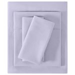 Softan King Size Sheet Set, Cozy Microfiber King Bed Fitted Sheet with 15" Deep Pocket & Non-Slip Straps, Bedding Sheets & Pillowcases, Voilet