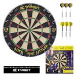 Target Darts Luke Littler Dartboard Set | Player Edition ‘The Nuke’ Dart Board Set with 2 Sets of Steel Tip Darts, Competition Standard Throw Line | Professional Darts & Dartboards