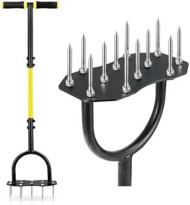 Jardineer Lawn Aerator Tool, Updated 36" Spike Aerator Lawn Tool with Longer Spikes, Pre-Assembled Manual Grass Aerator for Lawn Aeration, Soil Aerating