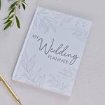 Ginger Ray Eco-Friendly Wedding Planner Notebook with 52 Pages, Green/White