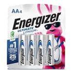 Energizer AA Lithium Batteries, Double A Battery Ultimate Lithium (4 Count)