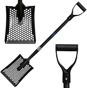 CKG Carbon Sand Sifter Shovel for Beach, Also Chicken Poop Scooper Goat Stall Sand Poop Cleaning, Lightweight & Durable Sifting Shovel for Farm and Gardening, Black Color