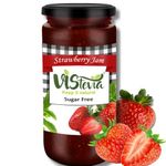 VIStevia Sugar Free Strawberry Jam (400 gm) | Diabetic & Keto Friendly | Sweetened with Stevia | 100% Natural | More Than 60% Whole Strawberries | Tastes Delicious