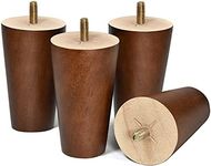 AORYVIC Furniture Legs 4 inch Wood Sofa Legs Brown Replacement Legs for Couch Cabinet Futon Dresser Pack of 4