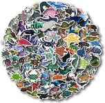 Aowplc 100 Pcs Ocean Animal Stickers, Waterproof Vinyl Sea Life Sticker Pack