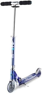 Micro Scooters | Micro Sprite Classic Children's Scooter | Handlebar Adjustable | Foldable | Kickstand | 5 to Teen | Boys & Girls | Blue Stripe