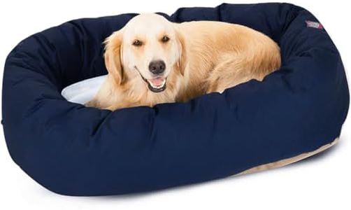 Majestic Pet 40" Blue & Sherpa Bagel Bed by Products