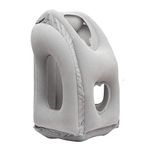 AirGoods Inflatable Travel Pillow 3Rd Generation Neck and Head Support for Sleeping on the Airplane Train Car Home Office - Grey