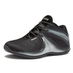 AND1 Rise Men’s Basketball Shoes, Sneakers for Indoor or Outdoor Street or Court, Sizes 7 to 15, Black/Black, 13.5 Women/12 Men