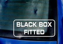 Mr.Pro Black Box Fitted - New Driver Insurance Car Van Window Windscreen Bumper Vinyl Die Cut Custom Stickers Decals Graphics 200mm x 82mm White