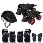 Jaspo Insane Adjustable Roller Blade SpeedWheel Skates Suitable for Age Group (6-14 Years Unisex) (PRO) (Black/Orange)