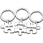 3PCs BBF Friendship Jewellery Gifts For Women Girls Key Ring Gift for Best Friends We Will Always Be Connected Christmas Gifts