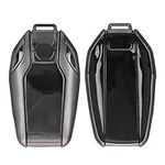 kwmobile Key Cover Compatible with BMW Display Car Key - Soft TPU Car Key Fob Protector Case - Black Matte/Black