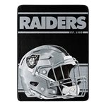 Northwest NFL Oakland Raiders 46x60 Micro Raschel Run Design RolledBlanket, Team Colors, One Size (1NFL059050019RET)